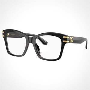 New Dolce & Gabbana Eyeglasses Black Square Gold Metal Logo 54-19 Glasses Frames